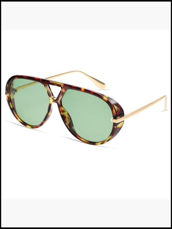 Oversized Polarized Aviator Sunglasses Retro Round Shield Shades main image 5